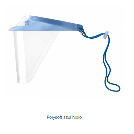 Careta Polysoft con cordon color azul hielo
