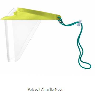 Careta Polysoft con cordon color amarillo neon