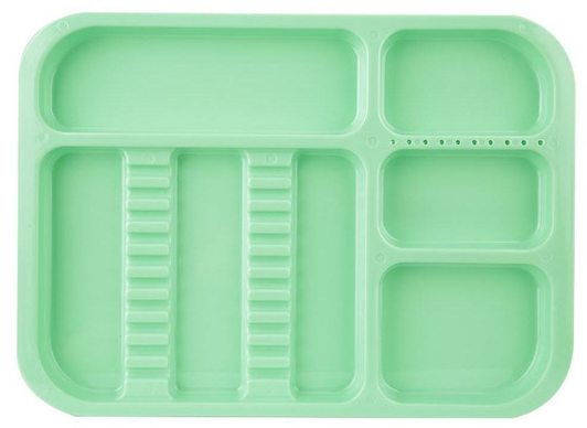 Bandeja Plástica con división 34x24 Cms, color verde