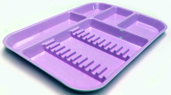 Bandeja plástica con división 34x24 Cms, Color morado