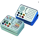 Caja Metálica para Endodoncia: Organiza,  Limas, cleanstand incorporado, regla milimetrada incorporada, portador de conos y puntas de gutapercha