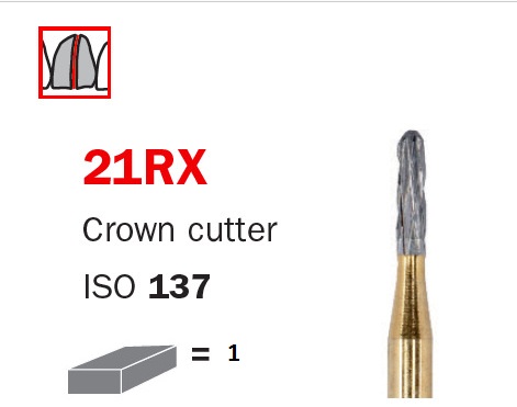 Fresa transmetálica para corte corona ø 1.2 mm Diaswiss 314021RX012