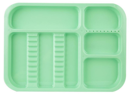 [BANDEJA-DIV-VERDE] Bandeja Plástica con división 34x24 Cms, color verde