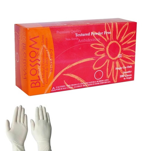 [BM 6225-LTX-PF X-SMALL] BLOSSOM GUANTES DE EXAMEN DE LÁTEX Tamaño X-SMALL.
